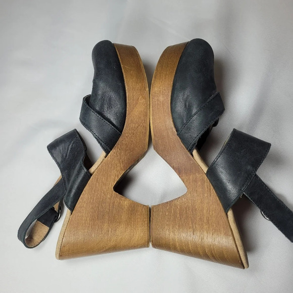 Free People Park Circle Black Leather Clog sz 40 - Picture 9 of 12